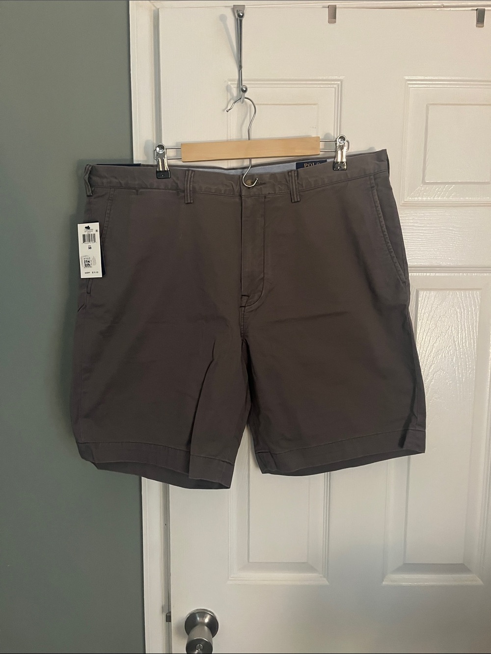 Polo by Ralph Lauren Men's Flat-Front Charcoal Gray Shorts NWT